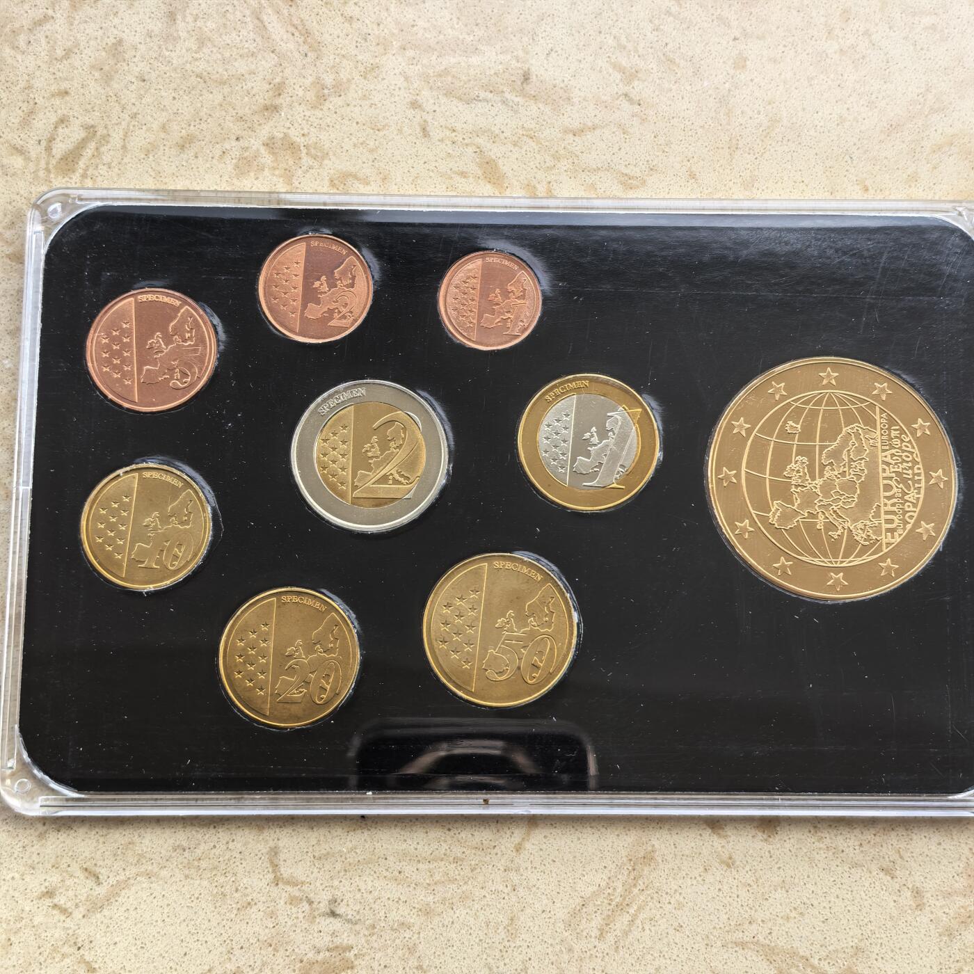 道一币馆币章第一百七十场 带证书 摩纳哥2012年欧元样币八枚+镀金纪念章