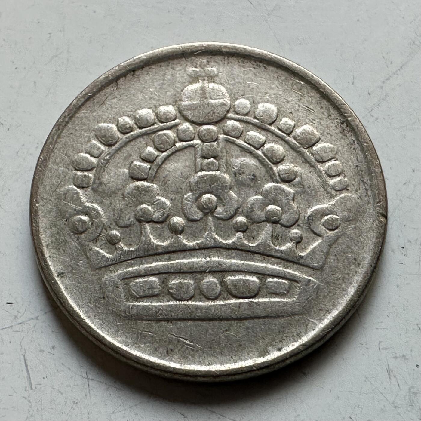 🌹外币初藏🌹🐯2026年第34场   每周二四六晚8️⃣点 接代拍 瑞典1960年 25欧尔银币 2.50g 19.0mm 40%银