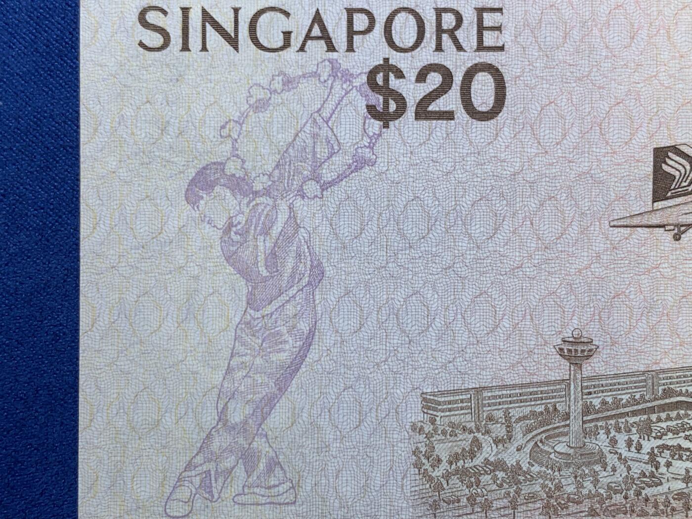 《竞宝斋》第473场 周日，周一 2场连拍 （全场包邮）欢迎送拍 新加坡 1979年20元 鸟版 全新UNC