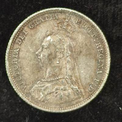 Krab外币市集Vol.27 - 英国1887年维多利亚1先令 Extremly fine toned