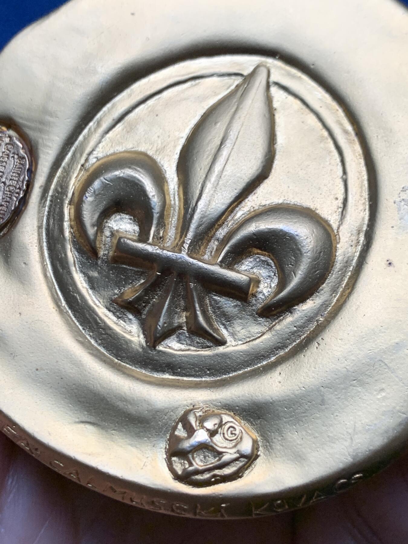 《竞宝斋》第473场 周日，周一 2场连拍 （全场包邮）欢迎送拍 法国巴黎造币厂 古钱币纪念镀金大铜章 173.3克 78.5mm