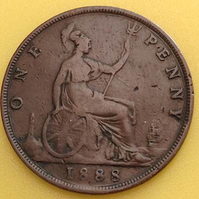布加迪🐬～世界钱币(上海)🌾第 282 期 /  各国套币和散币 - 英国🇬🇧 1888年 1便士 维多利亚女王