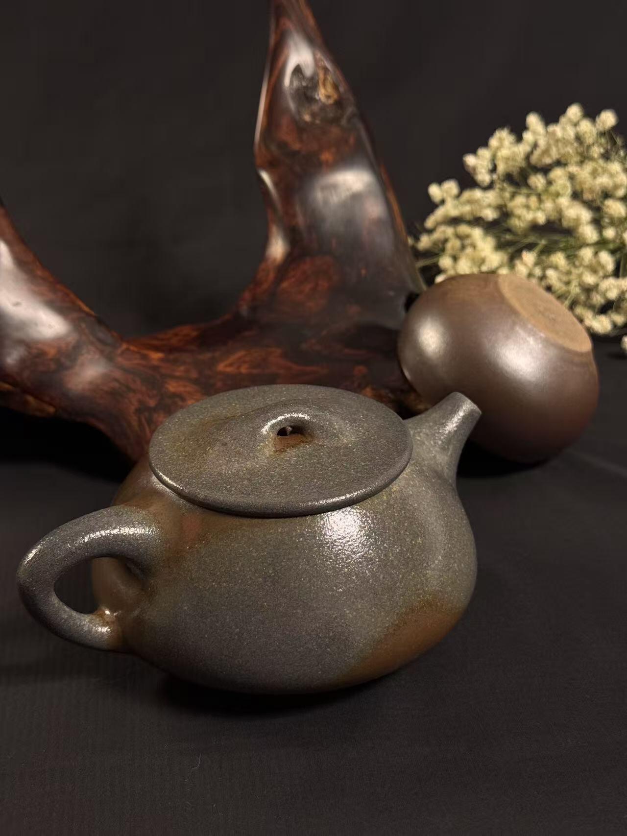 零元拍：原矿紫砂壶柴烧石黄景舟+柴烧主人杯（250CC左右）