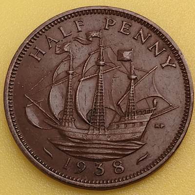 布加迪🐬～世界钱币(上海)🌾第 282 期 /  各国套币和散币 - 英国🇬🇧 1938年 1/2便士 乔治六世