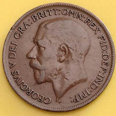 布加迪🐬～世界钱币(上海)🌾第 282 期 /  各国套币和散币 - 英国🇬🇧 1922年 1便士 乔治五世