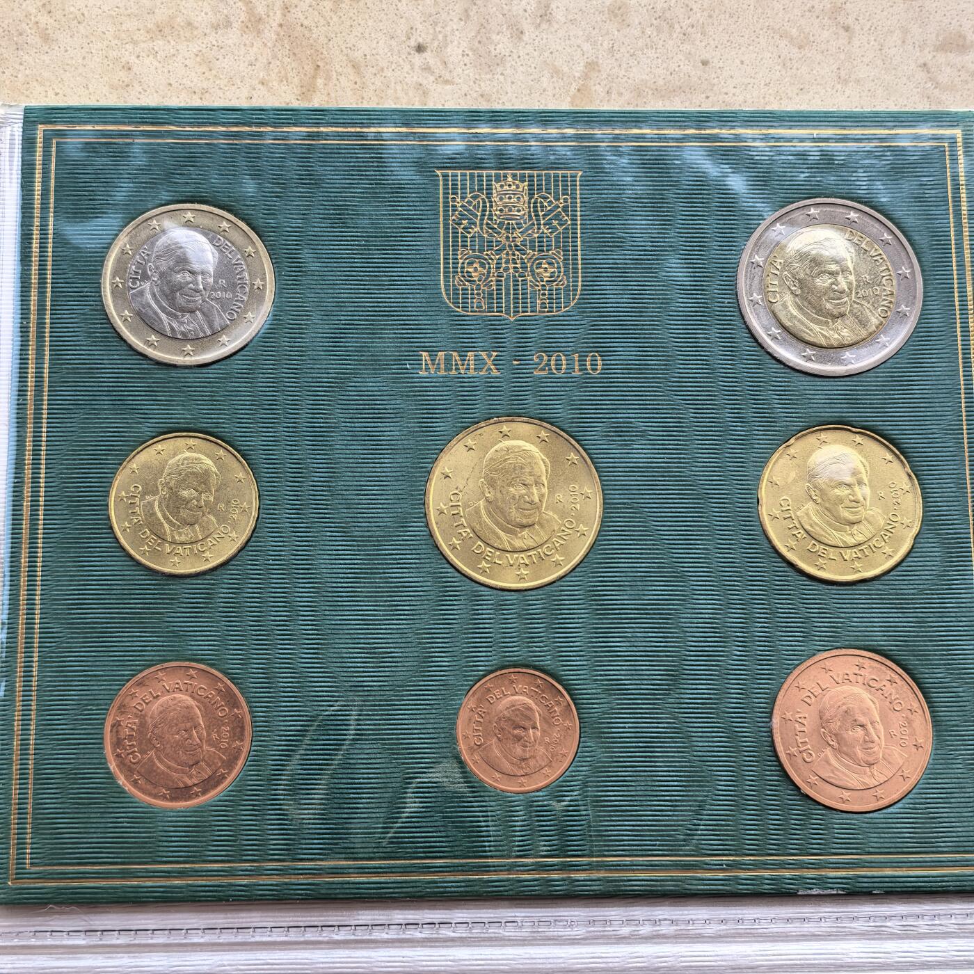道一币馆币章第一百七十场 原包装 梵蒂冈2010年欧元套币八枚