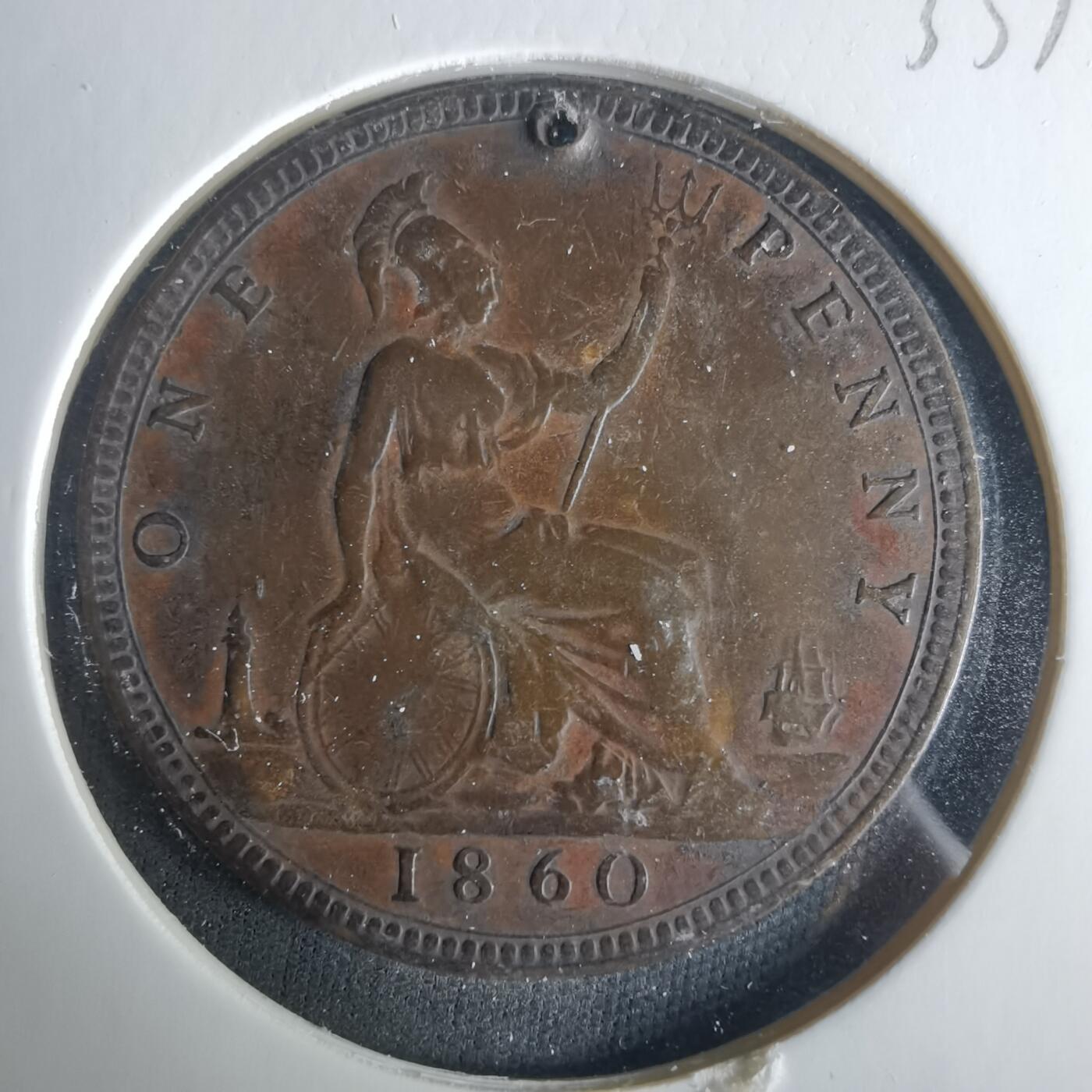 沼泽如烟--第1033场 英国1860年1便士