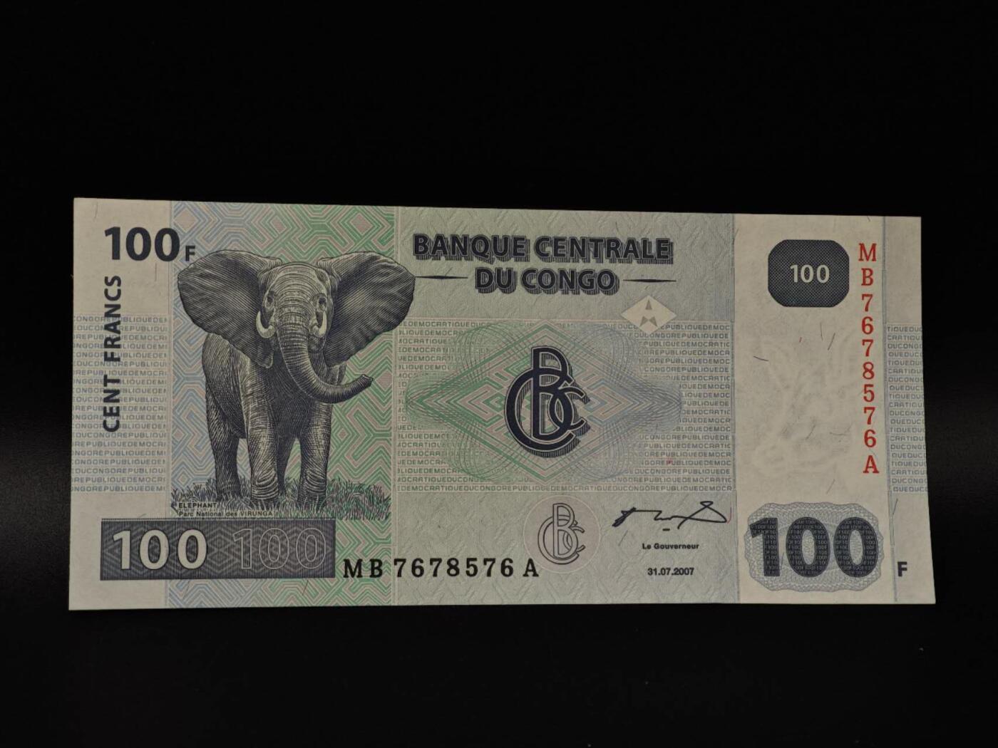  【淘币小摊】限时拍第八百八十四拍   纸币场    每周一统一发货 刚果100法郎纸币