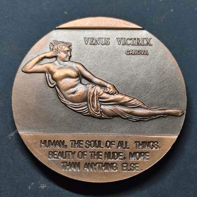 【全场包邮】纯粹捡漏拍515场 - 【铜章】中国1993年世界艺术珍品10-1胜利的维纳斯60毫米纪念大铜章-盒证全