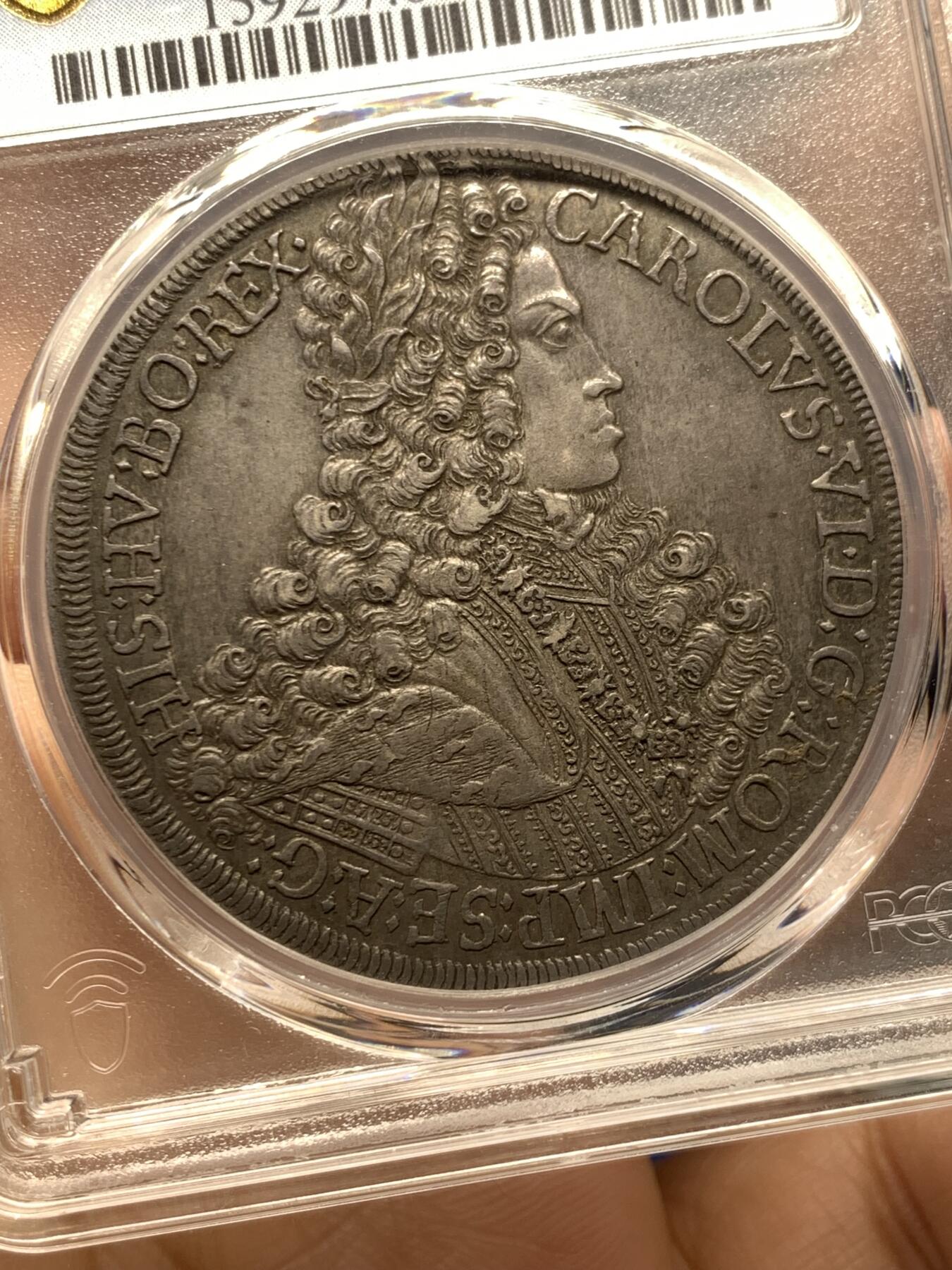 《竞宝斋》第473场 周日，周一 2场连拍 （全场包邮）欢迎送拍 PCGS MS62 神圣罗马帝国 1713年 查理六世 泰勒大银币 奥地利大波浪神罗泰勒 状态佳 亚军分