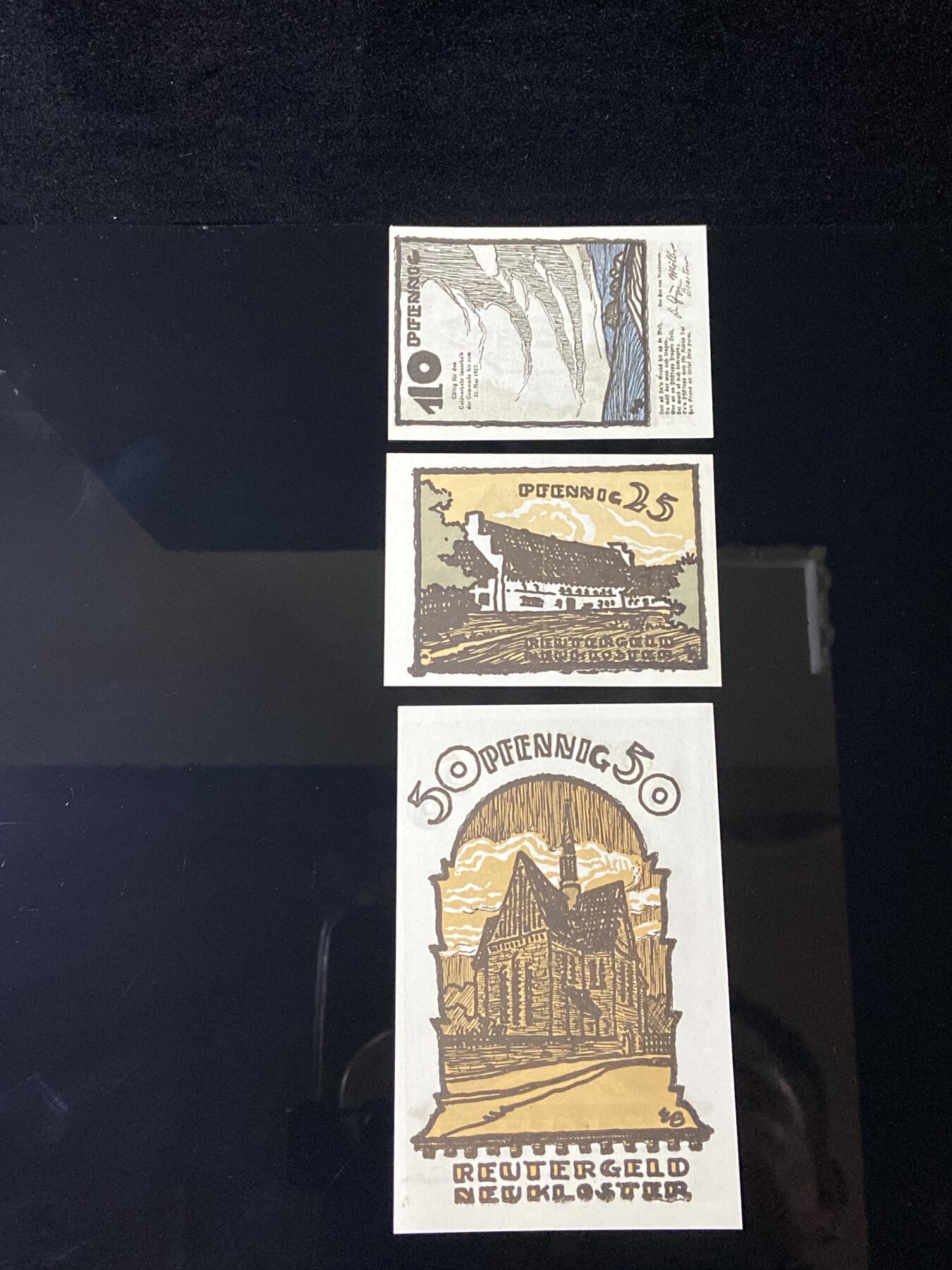 2026年第三十七场(总第二百零六场）德紧纸币特拍场(佣金3%，最低1元) 德紧纸币–德国梅克伦堡-前波美拉尼亚州新克洛斯特市（Stadt Neukloster，标注  NEUKLOSTER ）10、25、50芬妮三枚套票