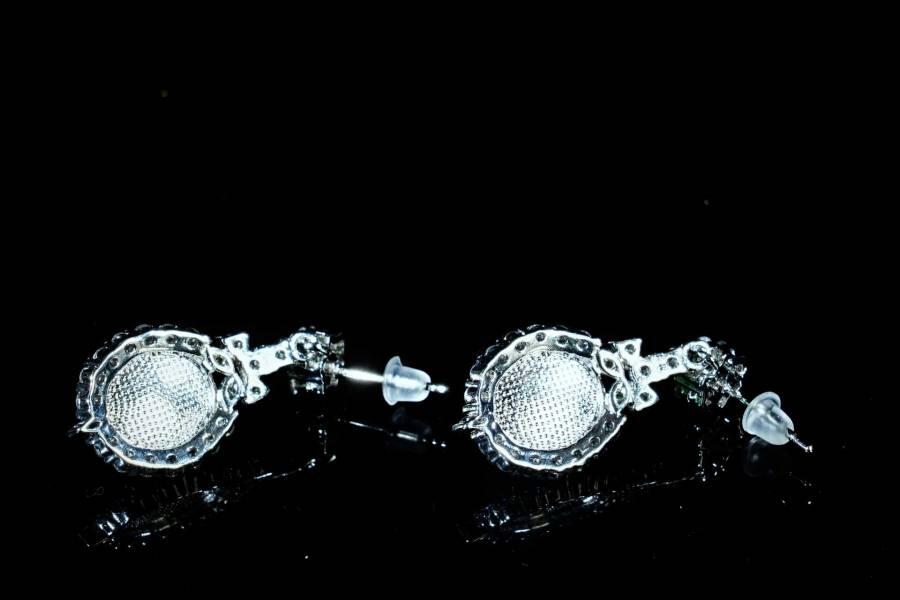 上海都达杂项专场五十八【全场包邮】   天然绿玛瑙耳环一对93-91