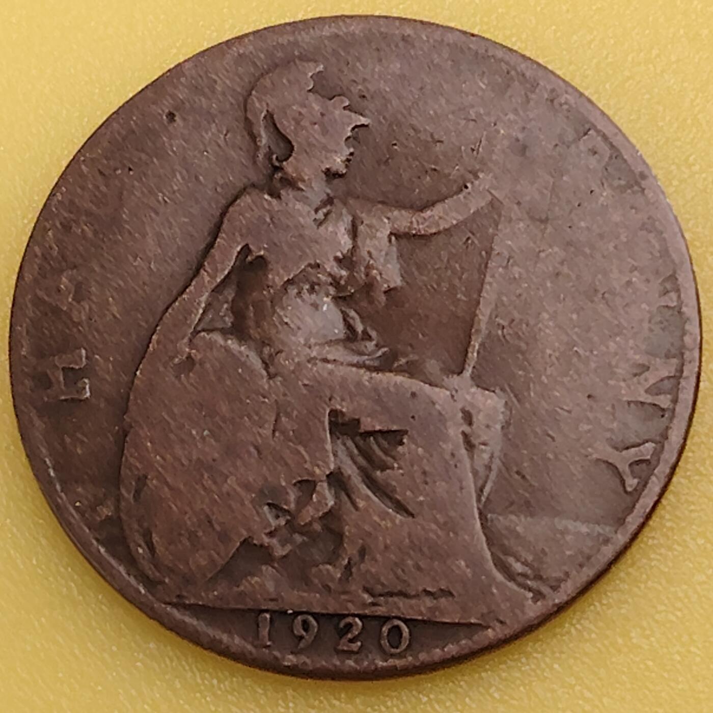 布加迪🐬～世界钱币(上海)🌾第 282 期 /  各国套币和散币 英国🇬🇧 1920年 1/2便士 乔治五世