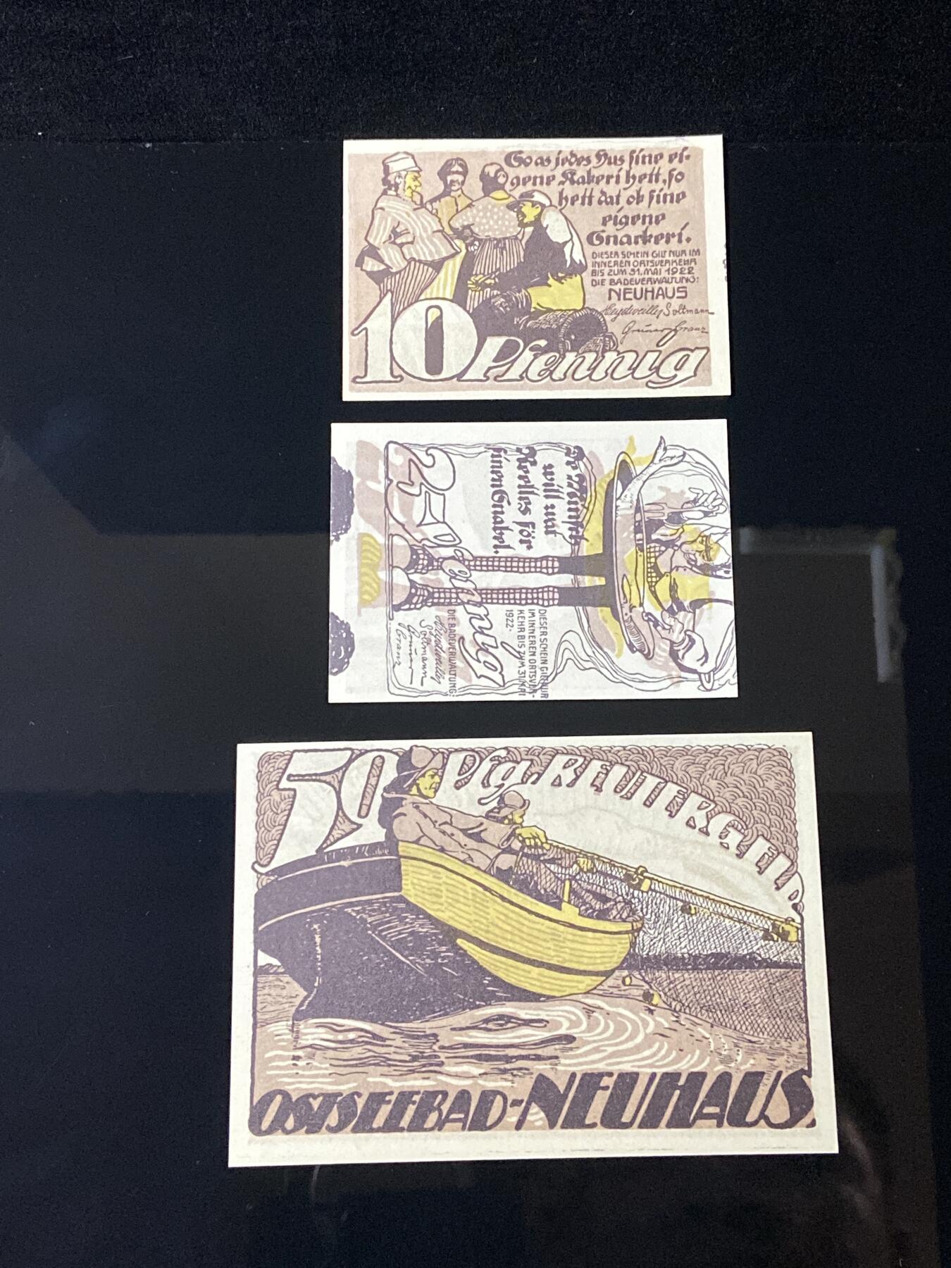 2026年第三十七场(总第二百零六场）德紧纸币特拍场(佣金3%，最低1元) 德紧纸币–德国梅克伦堡-前波美拉尼亚州诺伊豪斯海滨浴场（Ostseebad Neuhaus，今波兰乌斯特卡 Ustka）10、25、50芬妮三枚套票