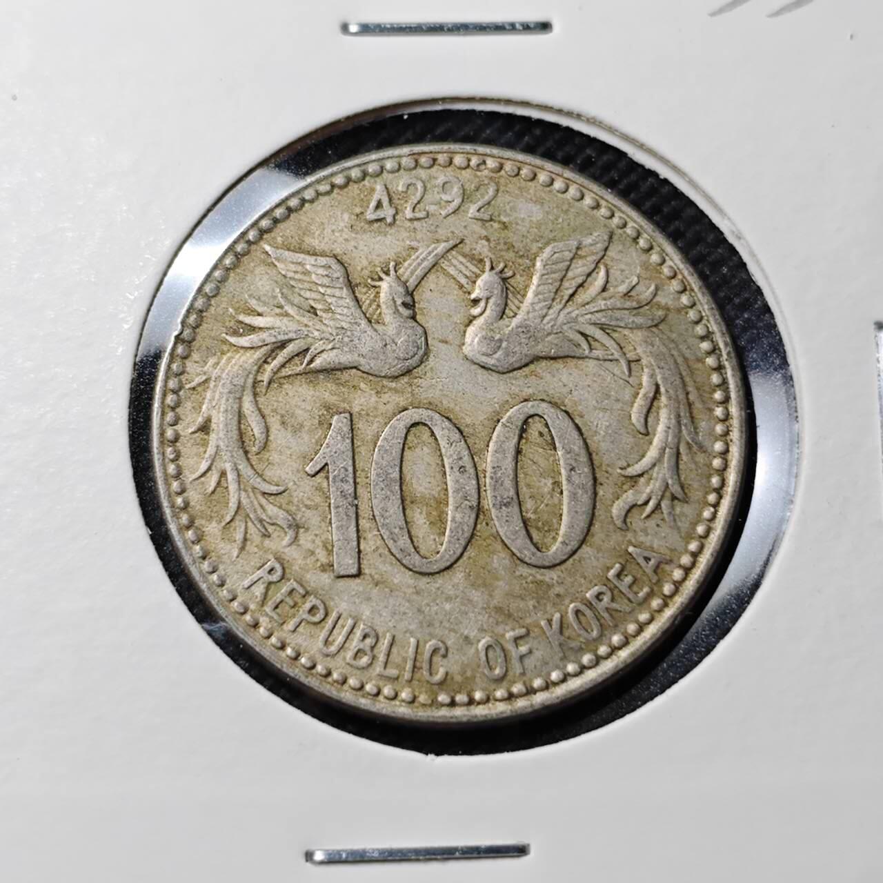 KK钱币收藏小铺   套币专场 2月预留时间 周末发货  4292韩国早期李承晚100韩元