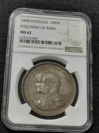 天下钱庄专场欢迎参拍 - NGC MS62葡萄牙发现印度400周年1000瑞斯银币