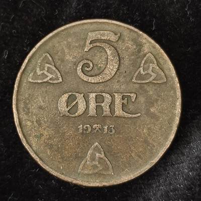 Krab外币市集Vol.27 - 挪威1913年5欧尔