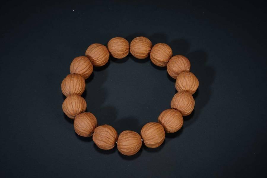 上海都达杂项专场五十八【全场包邮】   猴头凤羽核桃手串93-225