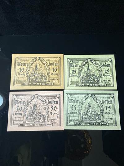 2026年第三十七场(总第二百零六场）德紧纸币特拍场(佣金3%，最低1元) - 德紧纸币–德国萨克森州诺伊恩博伊恩市（Neuenbueren）10、25、50、75芬妮四枚套票