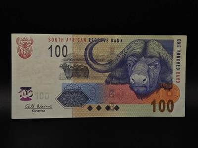  【淘币小摊】限时拍第八百八十四拍   纸币场    每周一统一发货 - 南非100兰德纸币【有折】