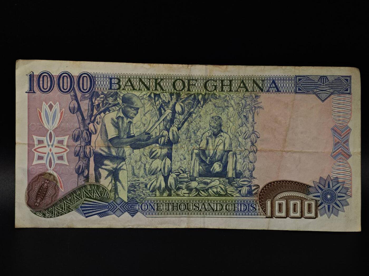  【淘币小摊】限时拍第八百八十四拍   纸币场    每周一统一发货 加纳1000塞蒂纸币【有折】