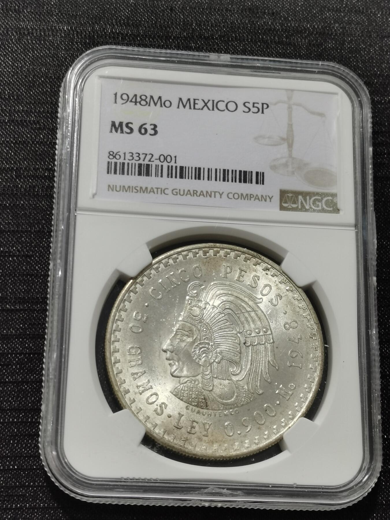 天下钱庄专场欢迎参拍 NGC MS62墨西哥印第安人酋长银币