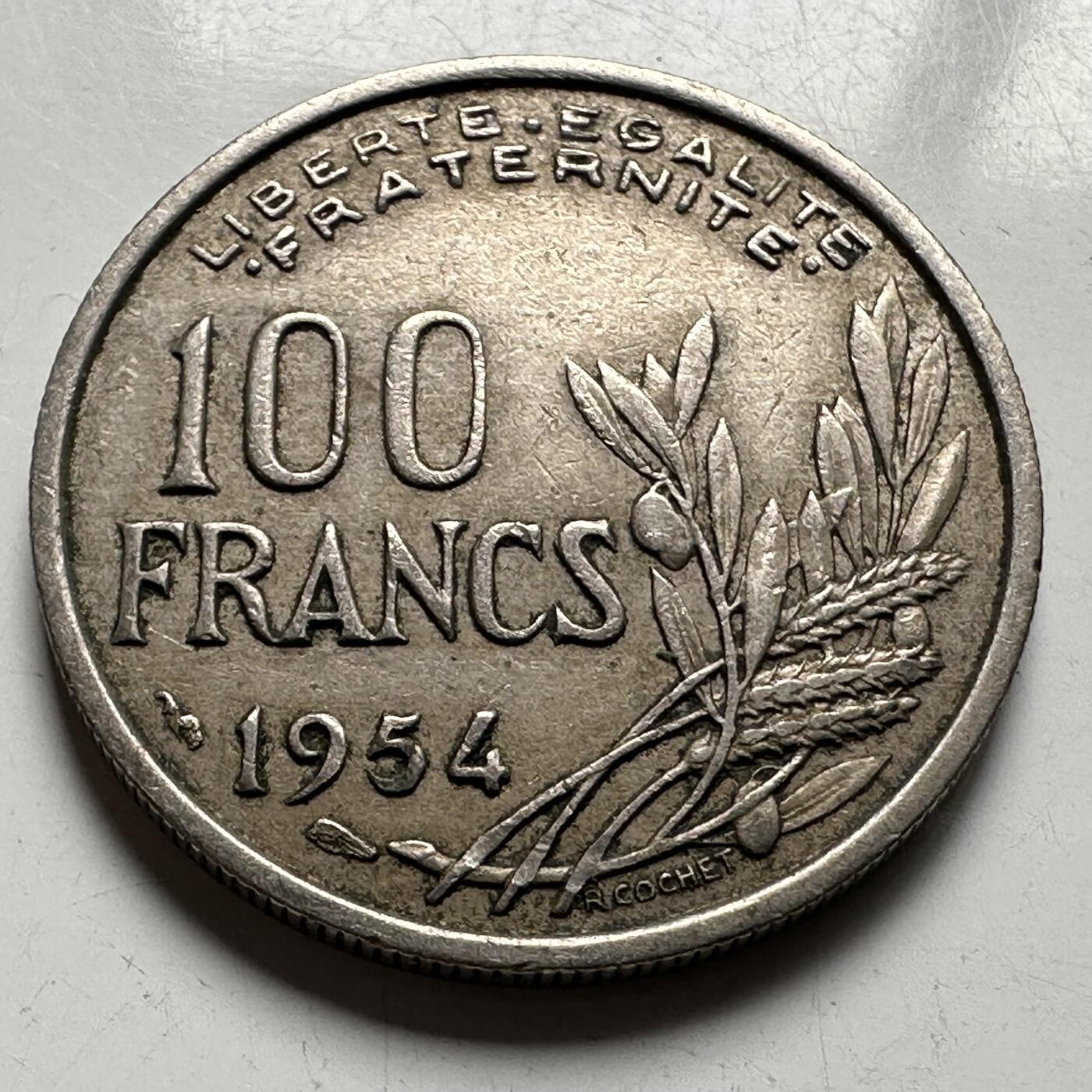 🌹外币初藏🌹🐯2026年第33场   每周二四六晚8️⃣点 接代拍 法国1954年100法郎