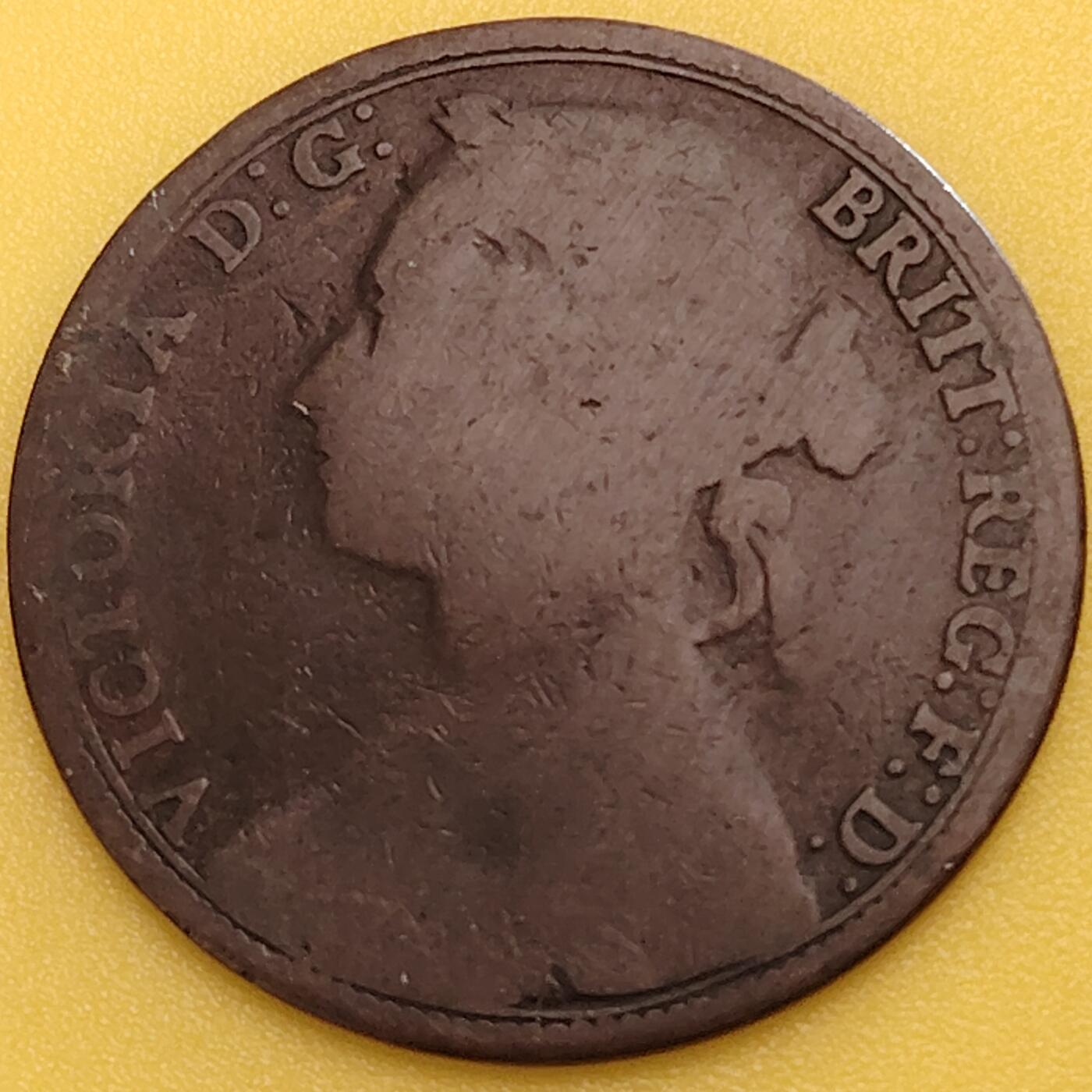 布加迪🐬～世界钱币(上海)🌾第 282 期 /  各国套币和散币 英国🇬🇧 1880年 1便士 维多利亚女王 年份清晰