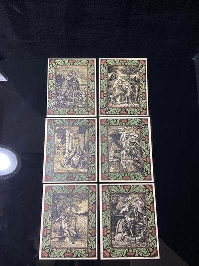 2026年第三十七场(总第二百零六场）德紧纸币特拍场(佣金3%，最低1元) - 德紧纸币–德国图林根州1921年歌德纪念版50芬尼紧急货币（Notgeld）50芬妮六枚套票