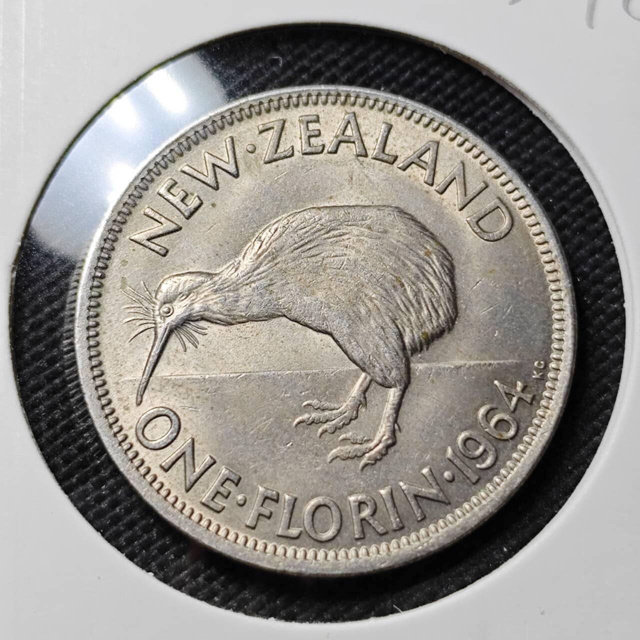 KK钱币收藏小铺   套币专场 2月预留时间 周末发货 1964新西兰2先令 好品 