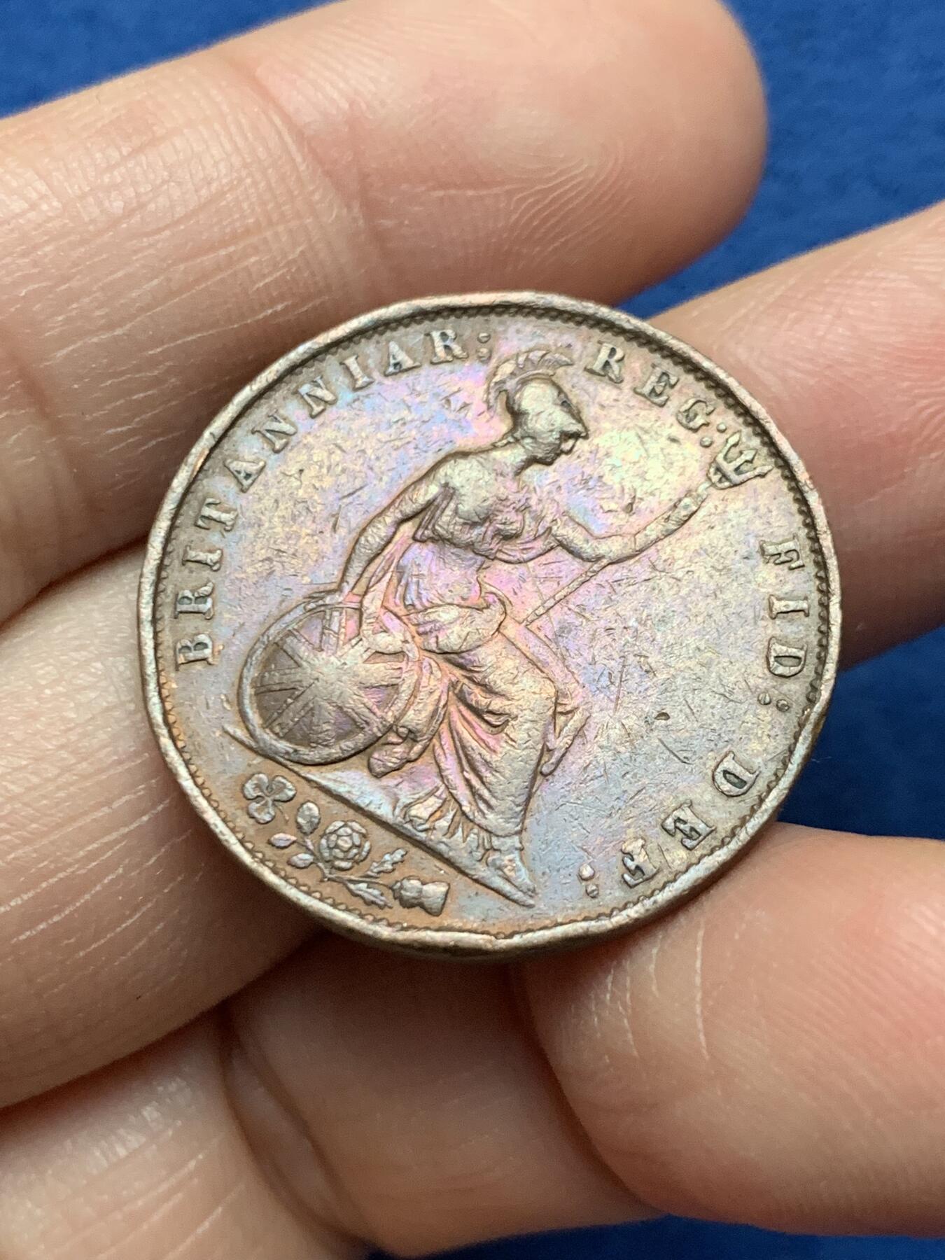 《竞宝斋》第473场 周日，周一 2场连拍 （全场包邮）欢迎送拍 英国1854年维多利亚女王1/2便士铜币