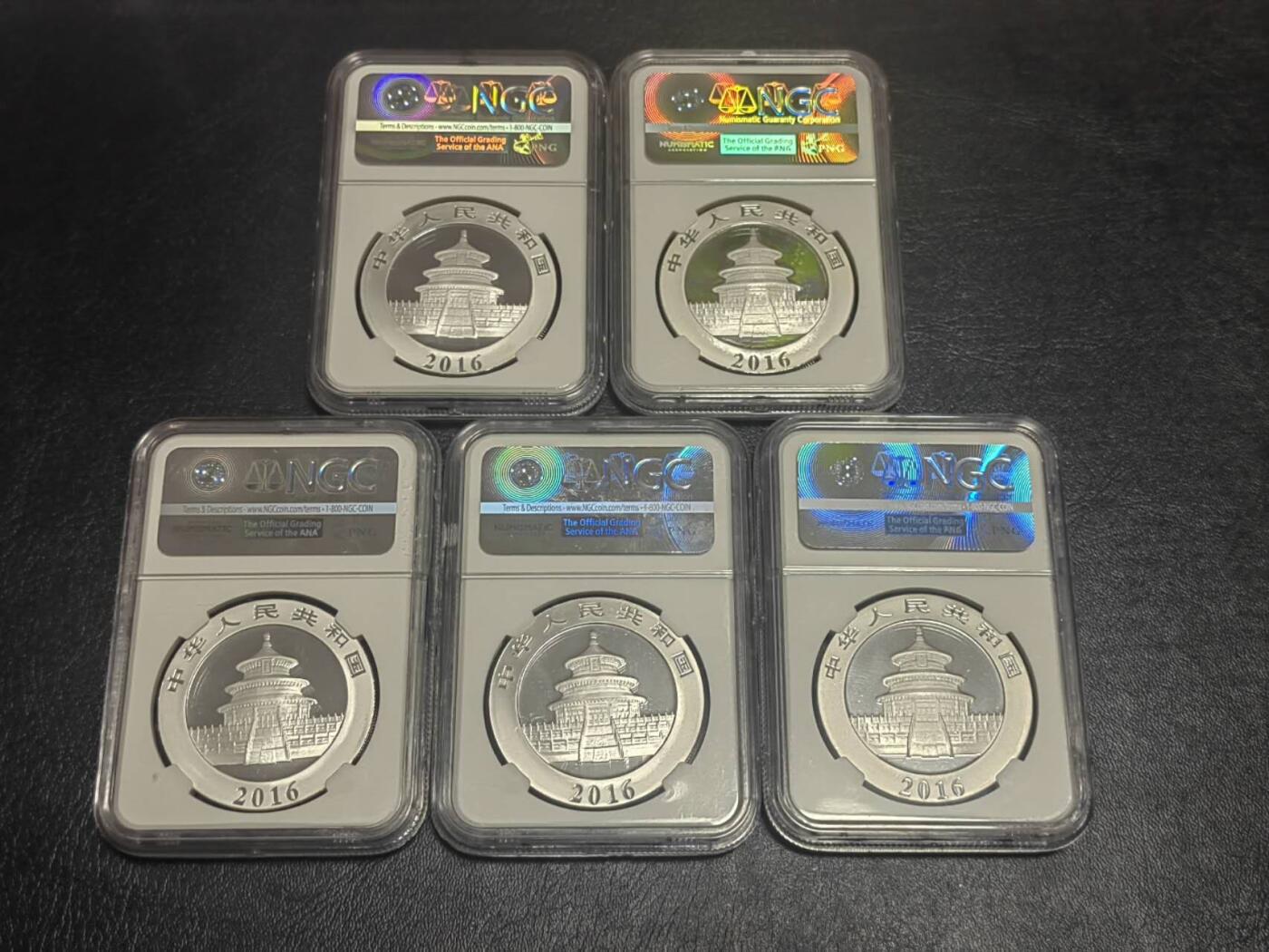 洪涛臻品批发群 精选邮票限时拍卖第1295期  NGC评级熊猫银币 NGC70满分，银币品相好适合收藏，功夫熊猫5枚一套，超低起拍价，喜欢不要错过