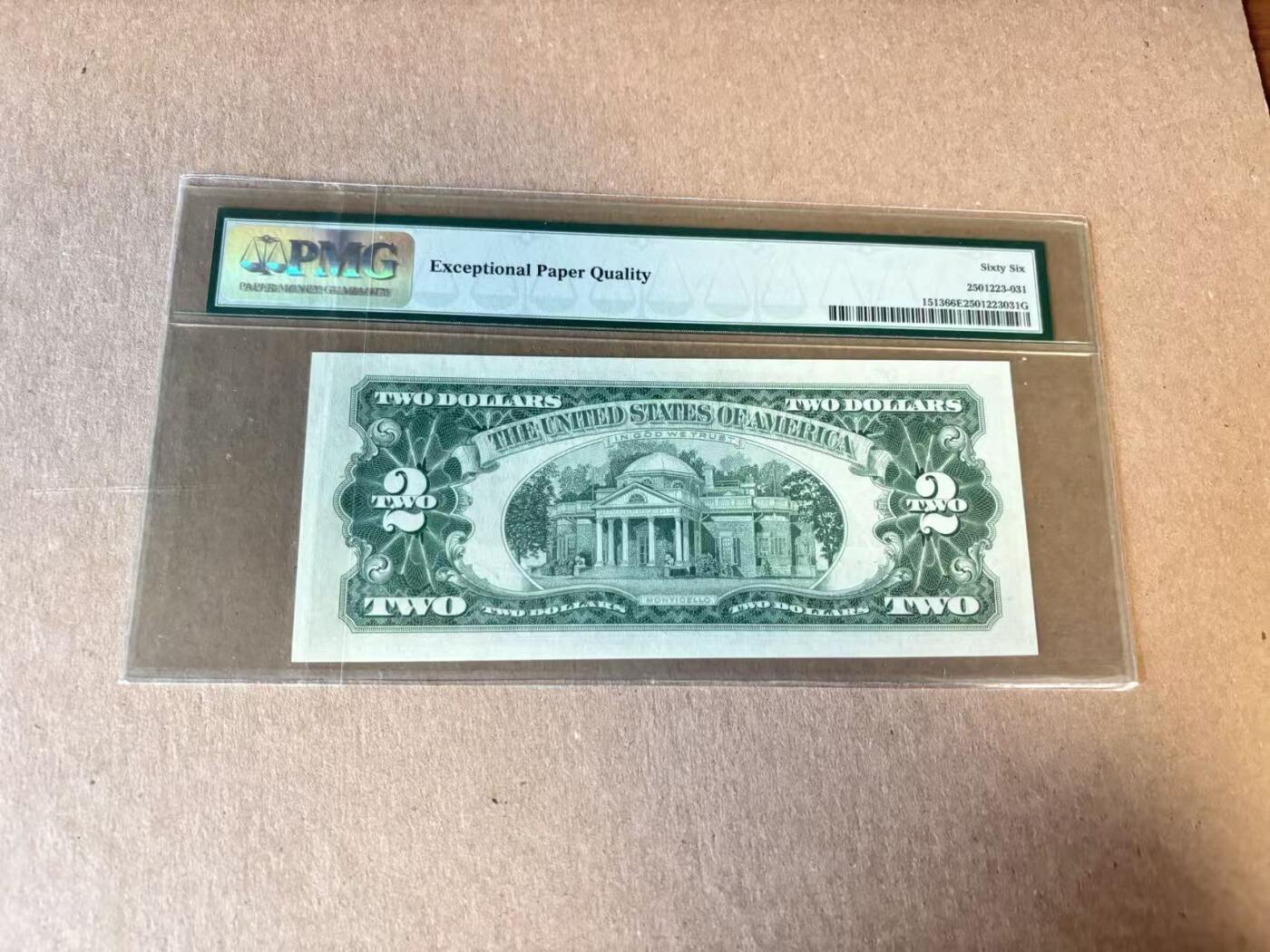 【Blue Auction】世界纸币精拍第798期——18级TOP拍卖/信誉/品质/专业/高效💫 【AA无47】美国 1963年2美金 PMG66EPQ 