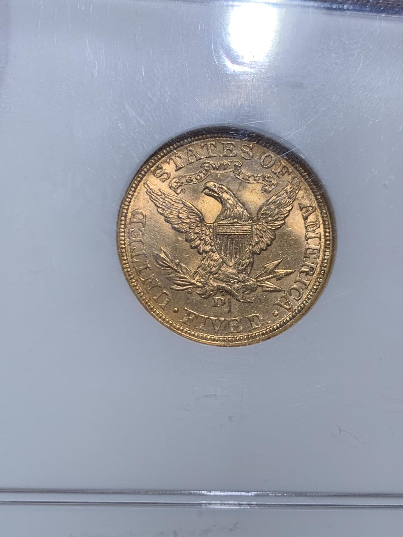 《竞宝斋》第473场 周日，周一 2场连拍 （全场包邮）欢迎送拍 NGC MS64 CAC 美国老鹰金币 1906 D 丹佛造币厂首年开铸的金币 900金 8.359克 此枚打制精美 转光犀利 老盒严评配上CAC认证 实乃不可多得的藏品