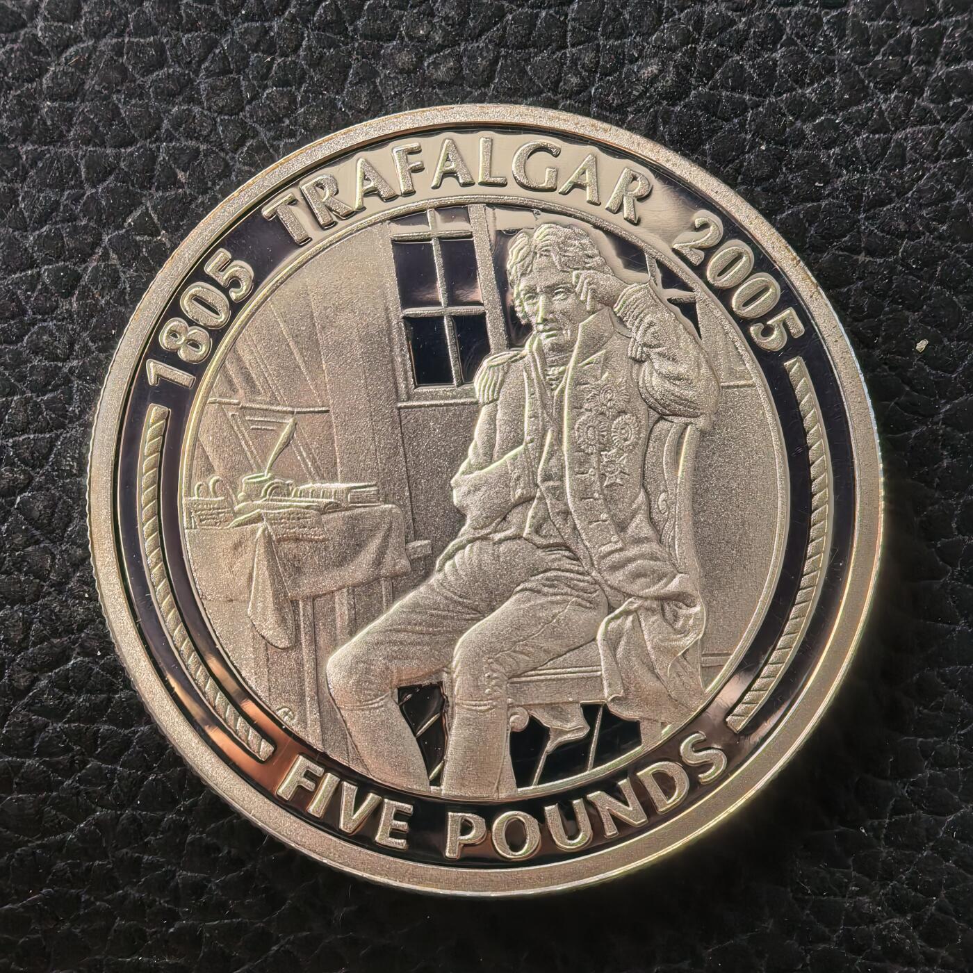 道一币馆币章第一百七十一场 直布罗陀2005年特拉法加战役200周年系列-英国纳尔逊将军5镑精制银币 28.28g 925S 25000