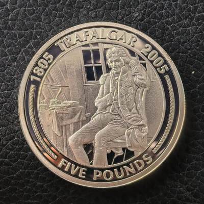 道一币馆币章第一百七十一场 - 直布罗陀2005年特拉法加战役200周年系列-英国纳尔逊将军5镑精制银币 28.28g 925S 25000