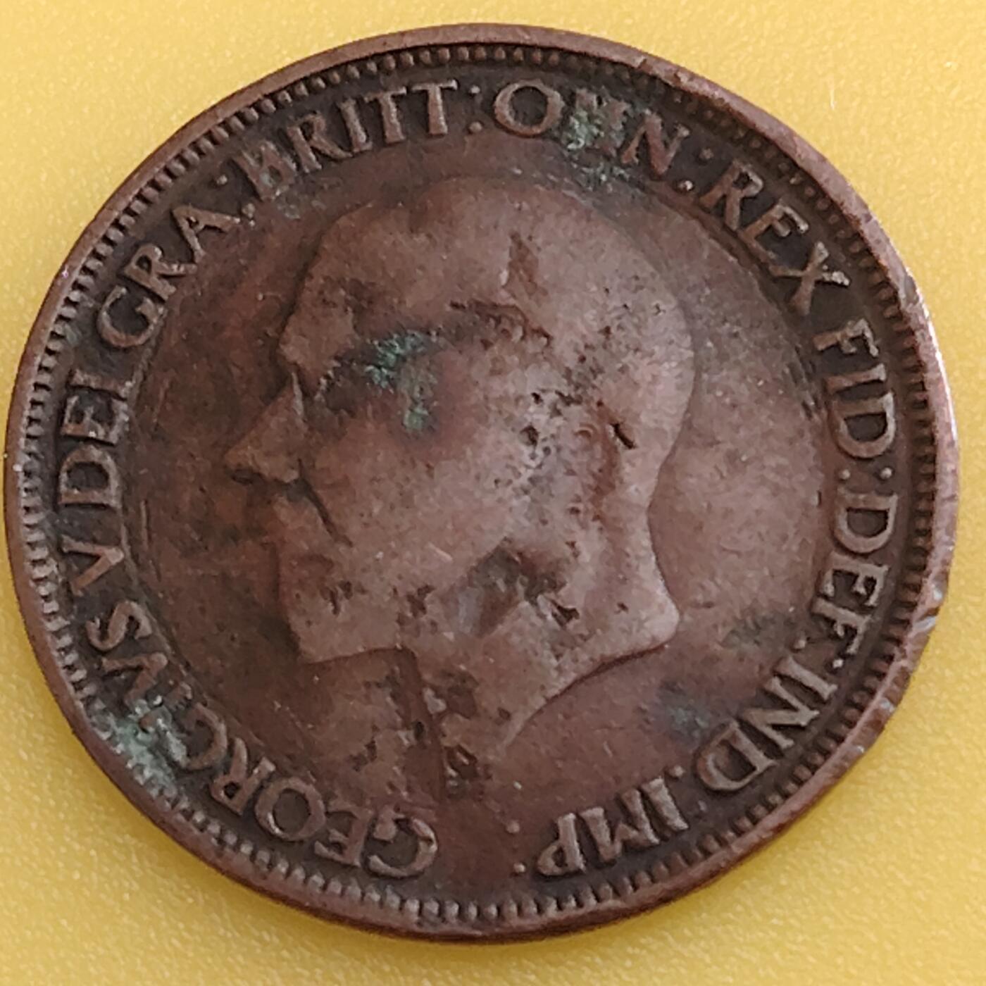 布加迪🐬～世界钱币(上海)🌾第 282 期 /  各国套币和散币 英国🇬🇧 1928年 1/2便士 乔治五世