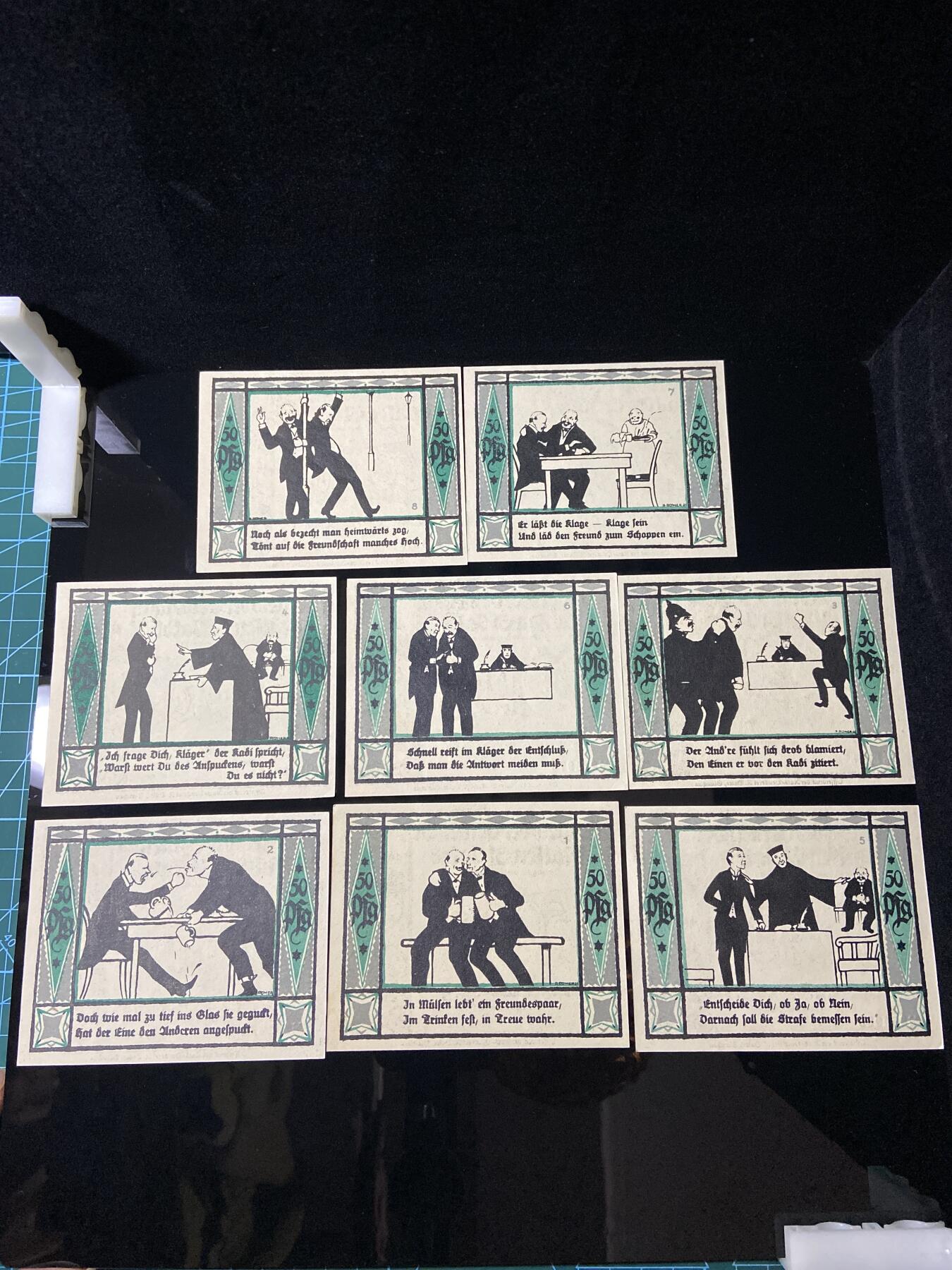 2026年第三十七场(总第二百零六场）德紧纸币特拍场(佣金3%，最低1元) 德紧纸币–德国萨克森州米尔森-圣雅各布镇（Gemeinde Mülsen-St. Jakob）50芬妮八枚套票