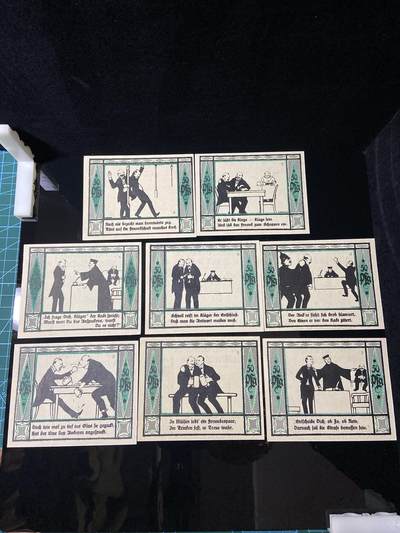 2026年第三十七场(总第二百零六场）德紧纸币特拍场(佣金3%，最低1元) - 德紧纸币–德国萨克森州米尔森-圣雅各布镇（Gemeinde Mülsen-St. Jakob）50芬妮八枚套票