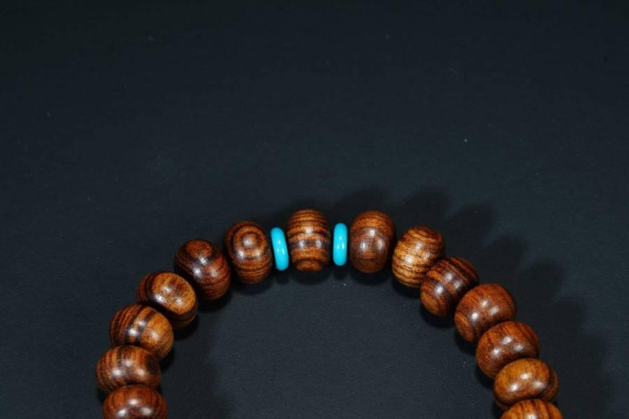 上海都达杂项专场五十八【全场包邮】  海南黄花梨虎皮纹算盘珠手串 附鉴定证书93-244