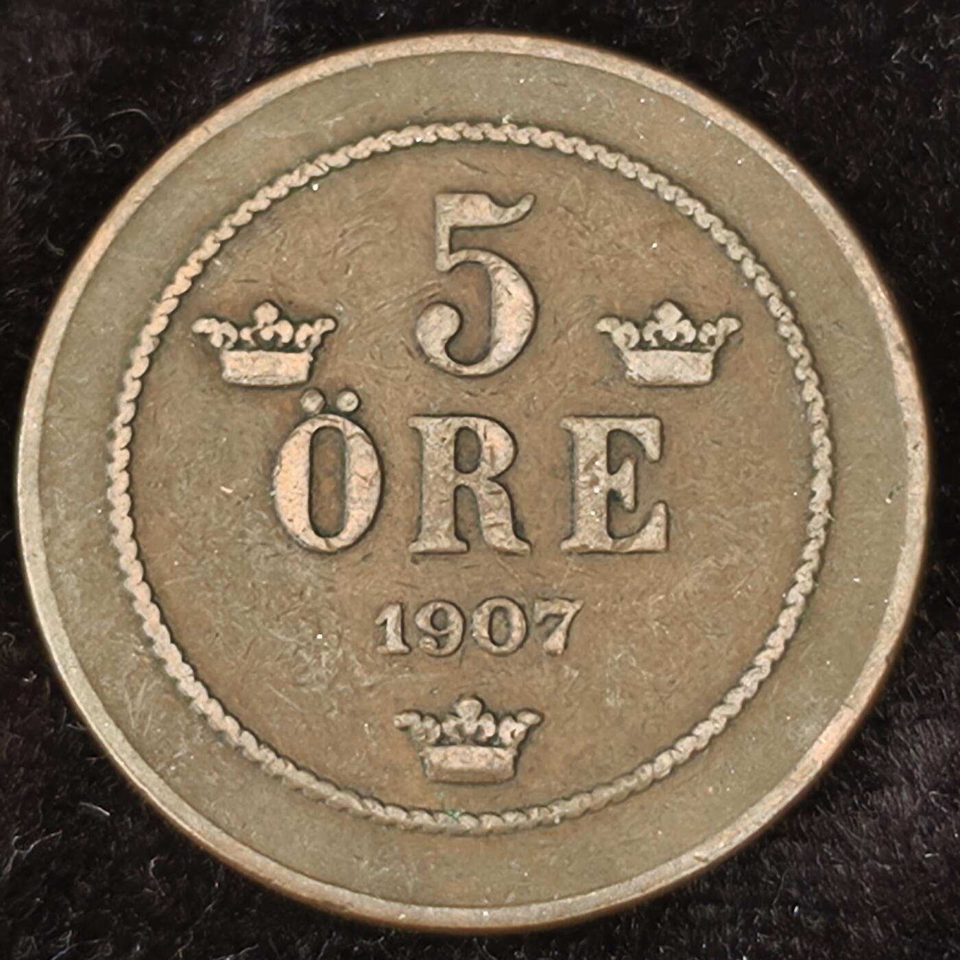 Krab外币市集Vol.27 瑞典1907年5欧尔