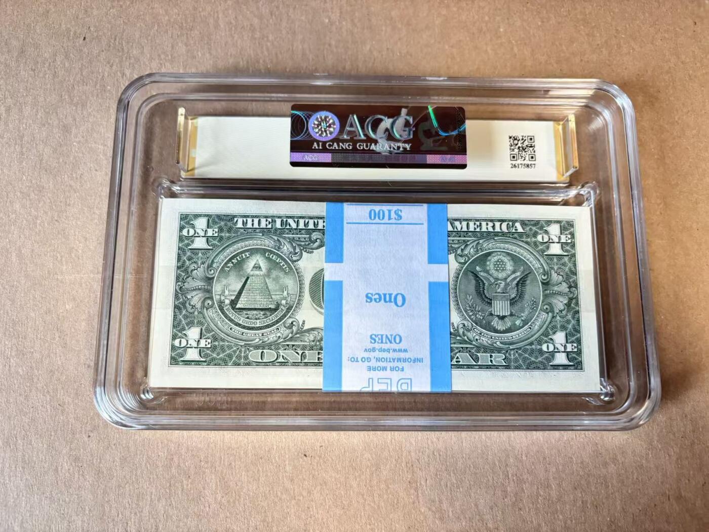 【Blue Auction】世界纸币精拍第798期——18级TOP拍卖/信誉/品质/专业/高效💫 【一刀】美国 2021年1美金 ACG67+EPQ