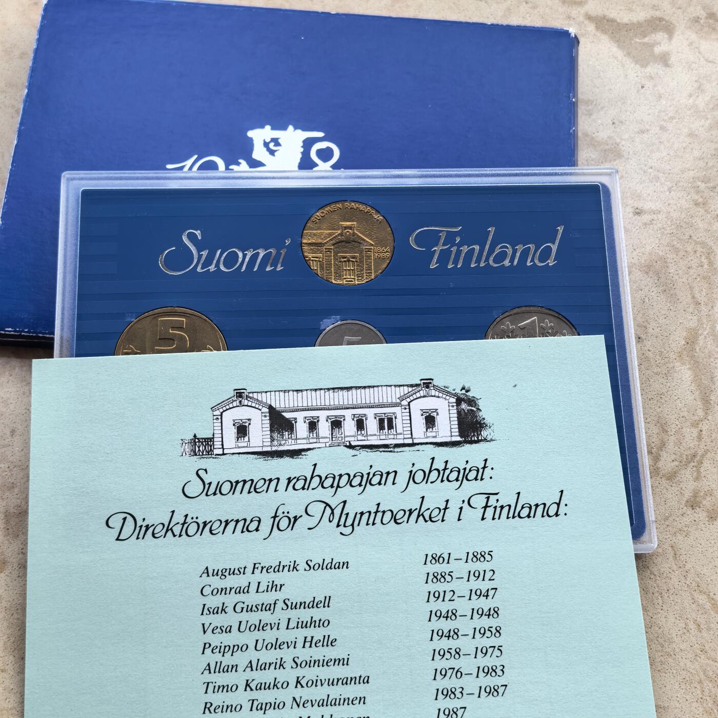 道一币馆币章第一百七十场 原包装带证书 芬兰1990年清年套币6枚+纪念章