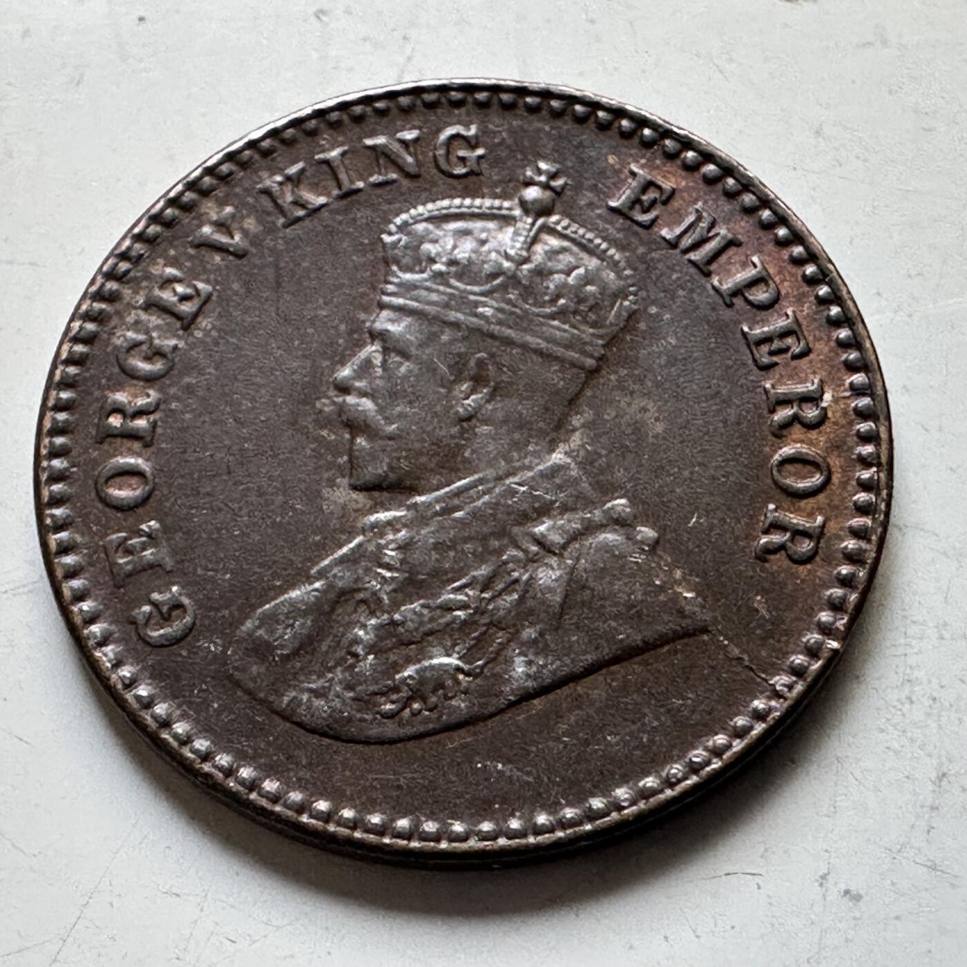 🌹外币初藏🌹🐯2026年第34场   每周二四六晚8️⃣点 接代拍 英属印度1920年乔治五世 1/12安娜铜币