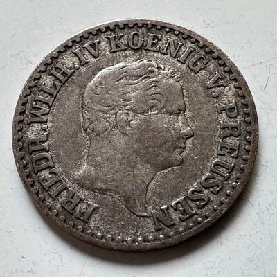 🌹外币初藏🌹🐯2026年第34场   每周二四六晚8️⃣点 接代拍 - 普鲁士1851年腓特烈·威廉四世 1银格罗申银币 2.23g 18.0mm 37.5%银