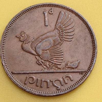 布加迪🐬～世界钱币(上海)🌾第 282 期 /  各国套币和散币 - 爱尔兰🇮🇪 1965年 1便士