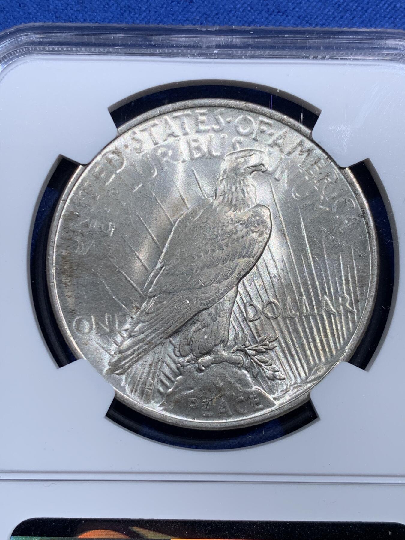 《竞宝斋》第473场 周日，周一 2场连拍 （全场包邮）欢迎送拍 NGC MS61 美国1923年和平1美元银币