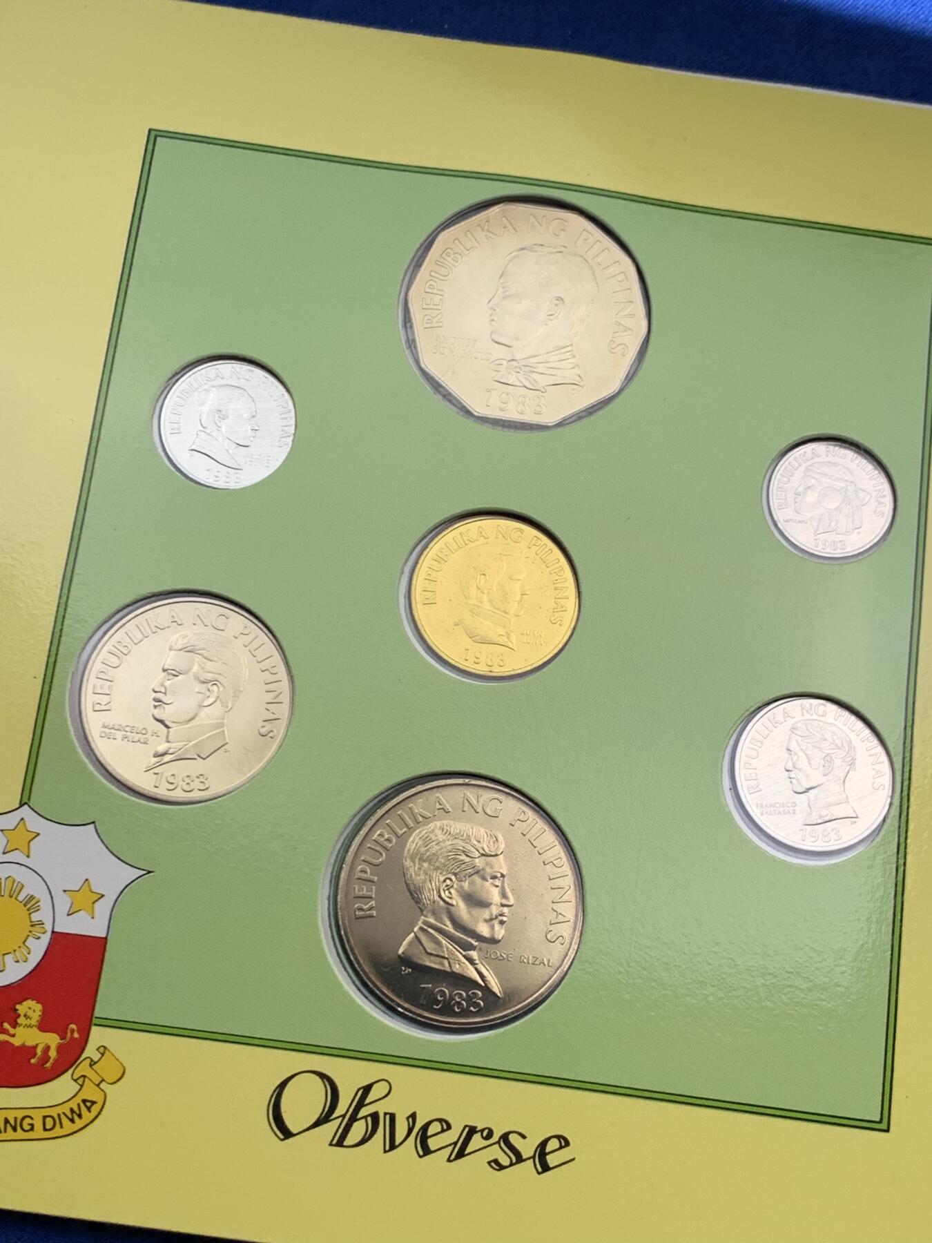 《竞宝斋》第473场 周日，周一 2场连拍 （全场包邮）欢迎送拍 菲律宾1983年七枚装套币