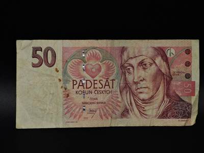  【淘币小摊】限时拍第八百八十四拍   纸币场    每周一统一发货 - 捷克50克朗纸币【有折】