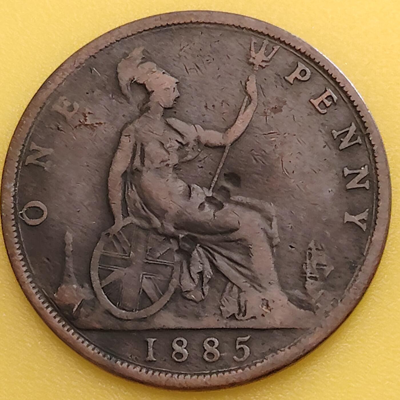 布加迪🐬～世界钱币(上海)🌾第 282 期 /  各国套币和散币 英国🇬🇧 1885年 1便士 维多利亚女王